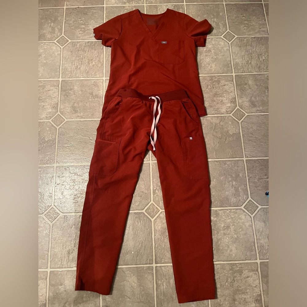 Figs Women's Top in Rich Red